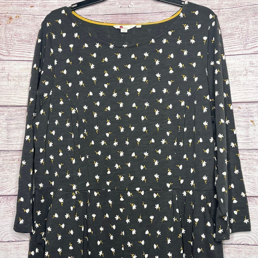 Boden Women's Penny 100% Cotton Knit Ditzy Floral Pocket Dress Size 16 - Picture 3 of 12